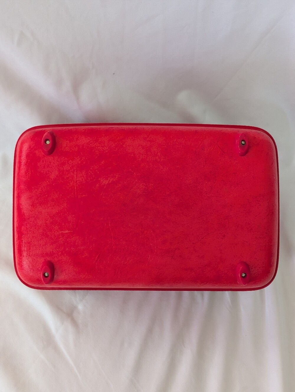 VTG American Tourister Poppy Red Train Case Hard Shell Makeup Luggage Combo Lock - Picture 4 of 16